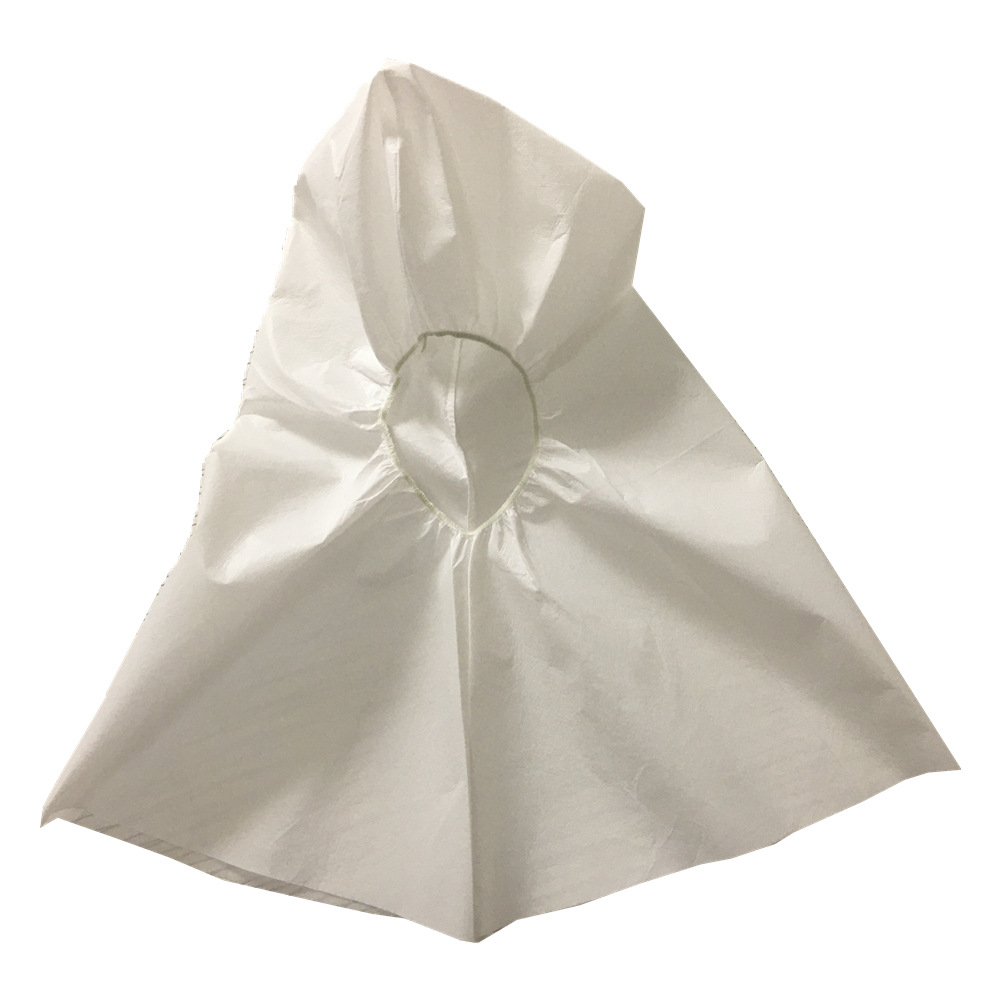 透气膜一次性披肩头套白色厂家生产现货无纺布披肩帽