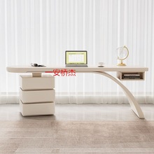 YL法式奶油风书桌极简家用办公桌设计师高级感电脑桌写字台工作卧