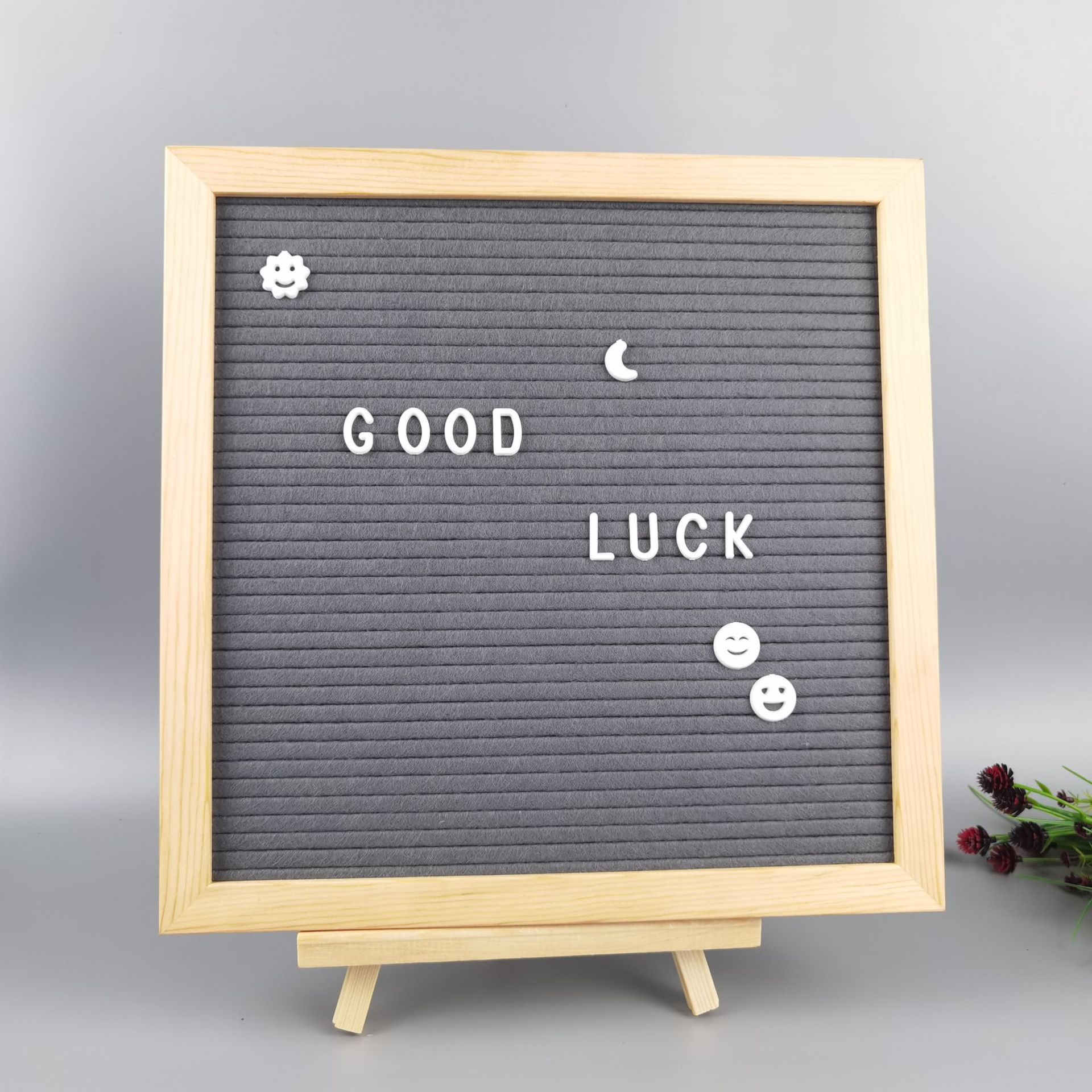 厂家毛毡字母留言板 毛毡布留言板 木质饰家用迷你小黑板