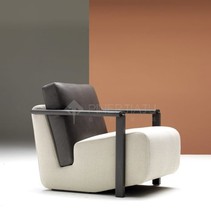 北欧简约大气实木扶手椅美式轻奢小户型客厅休闲单椅样板间沙发椅