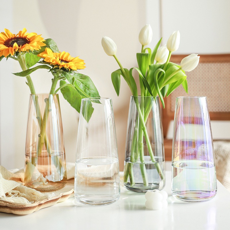 花瓶摆件插花鲜花玻璃瓶透明百合玫瑰2021新款网红ins风北欧风格