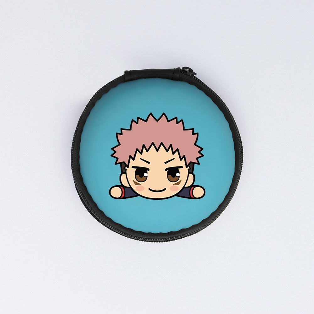 咒术回战零钱包时尚彩色印花学生硬币耳机圆形拉链收纳盒子