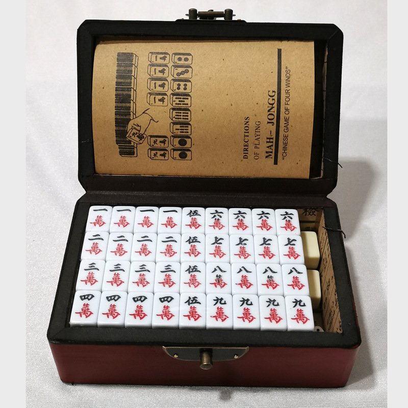 正品出口22#密胺旅游麻将 小号便携麻将 宿舍旅游麻将配仿古皮盒