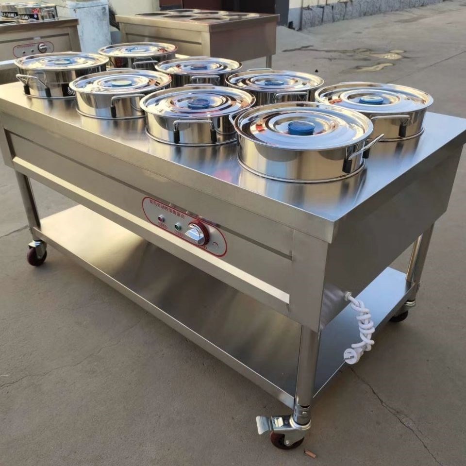 保温粥车商用4/6/8桶保温售卖台汤粥车营养粥售饭台电加热汤桶车