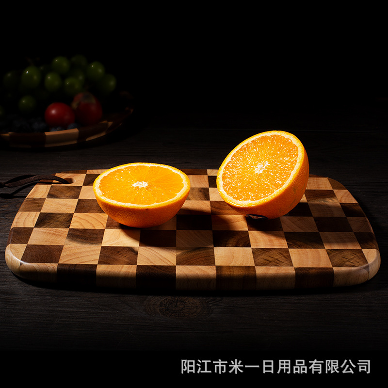 Acacia Mangium Chopping Board Cutting Board Solid Wood Chessboard Grid Cutting Board Kitchen Chopping Board Wooden Kitchenware Wholesale Factory Customization