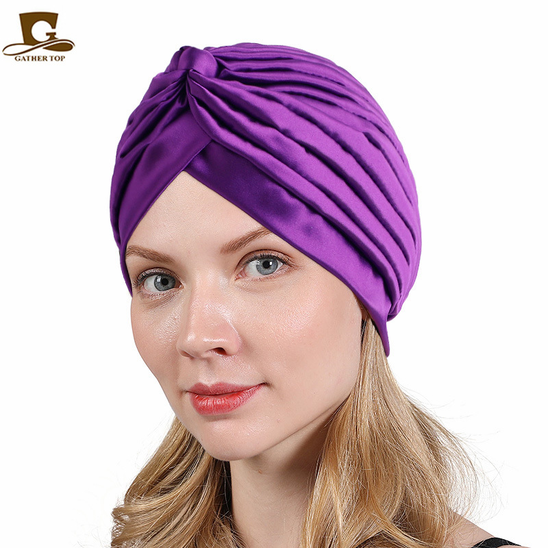 新款女士头巾帽 彩色印花印度帽 包头帽子 化疗帽 tjm-45a