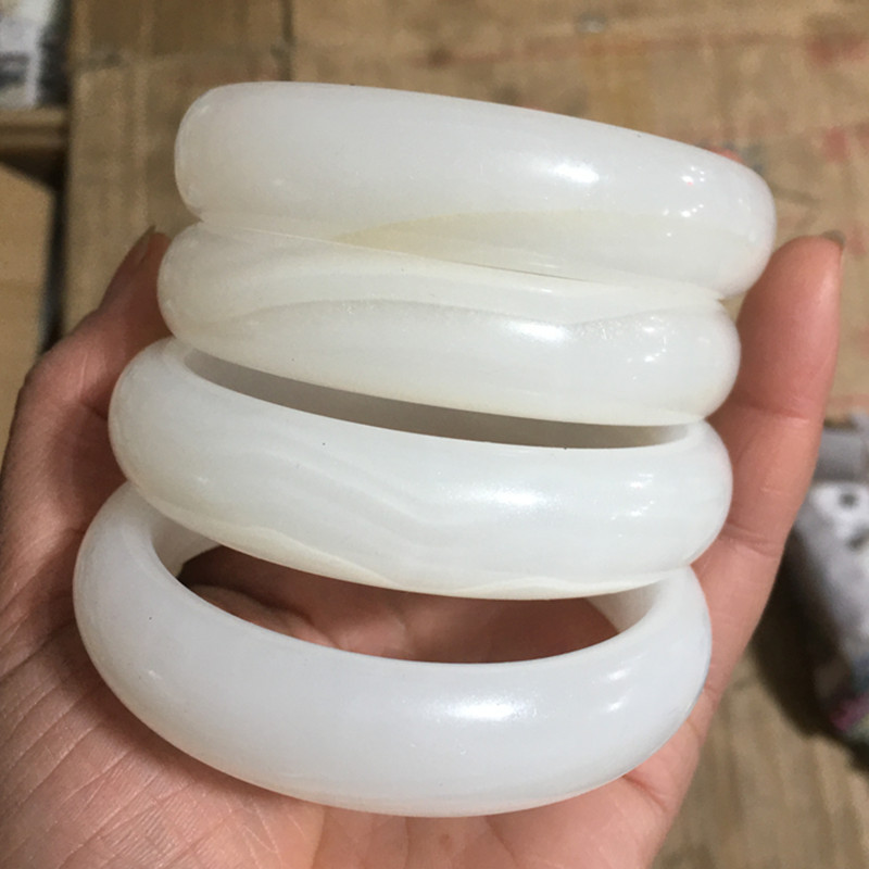 厂家批发 玉石手镯 白玉手镯阿富汗玉白玉手镯金丝玉手镯手镯批发