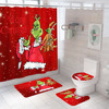 Christmas Printing Shower Curtain Waterproof and Mildew-Proof Bathroom Curtain Set Folding Shower Curtain Cloth Animal Shower Curtain Cross-Border Polyester Partition Curtain