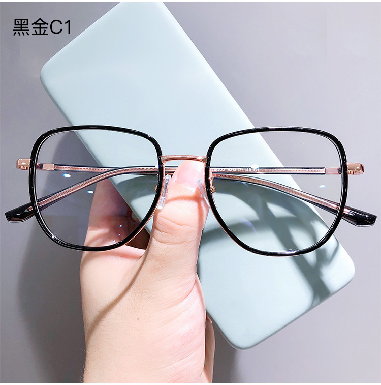 新款不规则透明tr90金属眼镜框女丹阳长脸素颜记忆可配防蓝光镜架