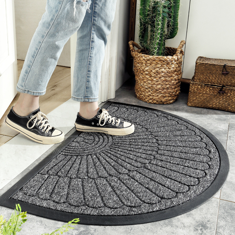 door mat semicircle rubber floor mat wear-resistant easy-to-care household commercial non-slip mat rubber door mat