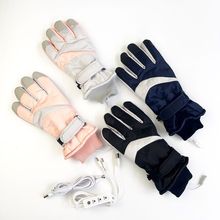 加热滑雪手套USB电热冬季户外保暖触屏防水加厚防滑掌心跨境直供