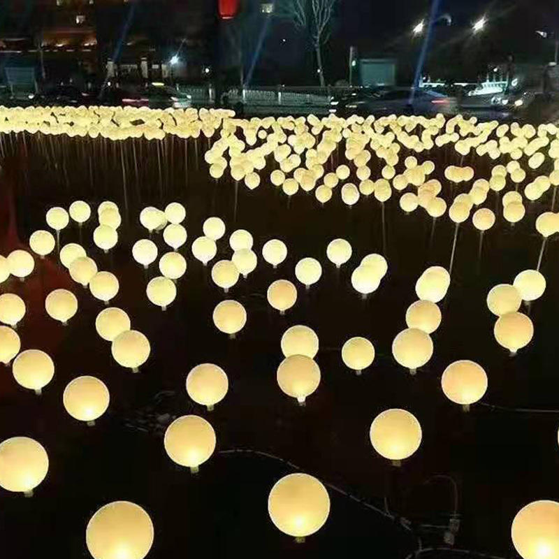 led网红圆球地插灯户外防水芦苇草坪灯公园广场小区立杆景观灯