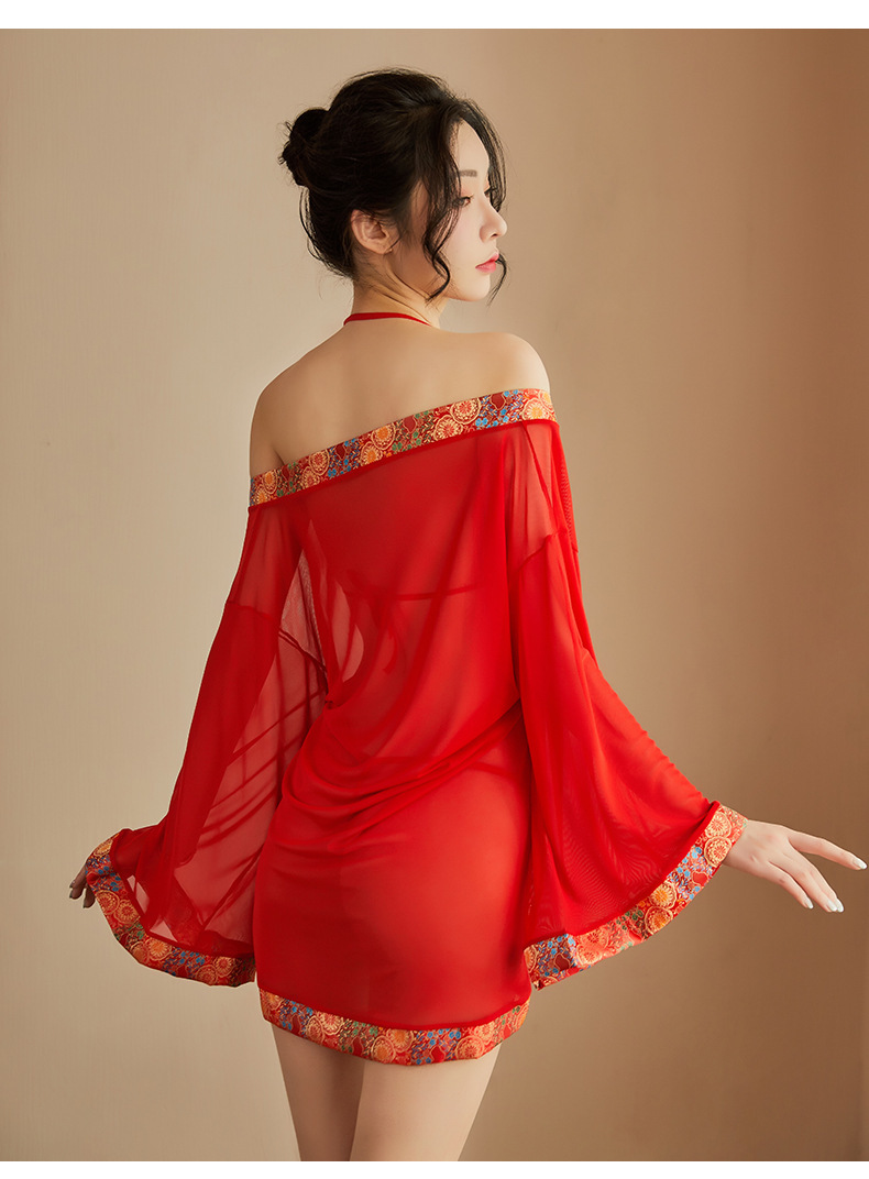 情趣内衣复古风汉服性感透明透视诱惑新娘装角色扮演套装代发3832