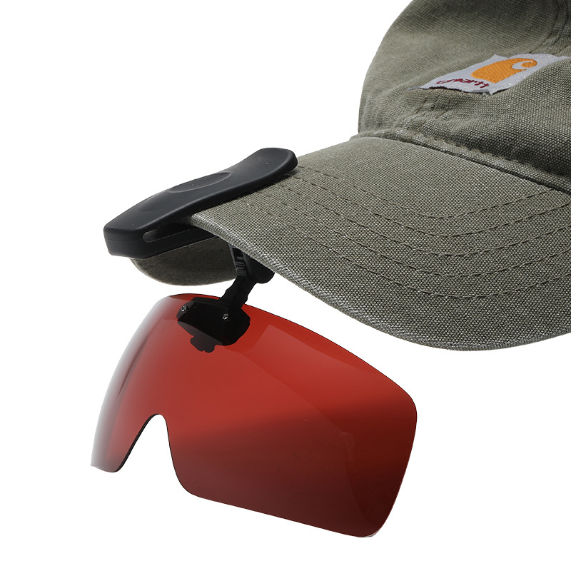 户外夹帽太阳眼镜增晰掉鱼偏光太阳眼镜帽夹防紫外线眼镜可以调节