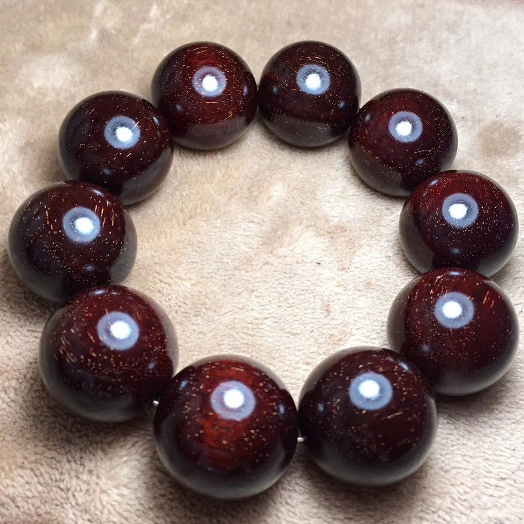 正宗小叶紫檀108颗佛珠手串老料爆满金星2.