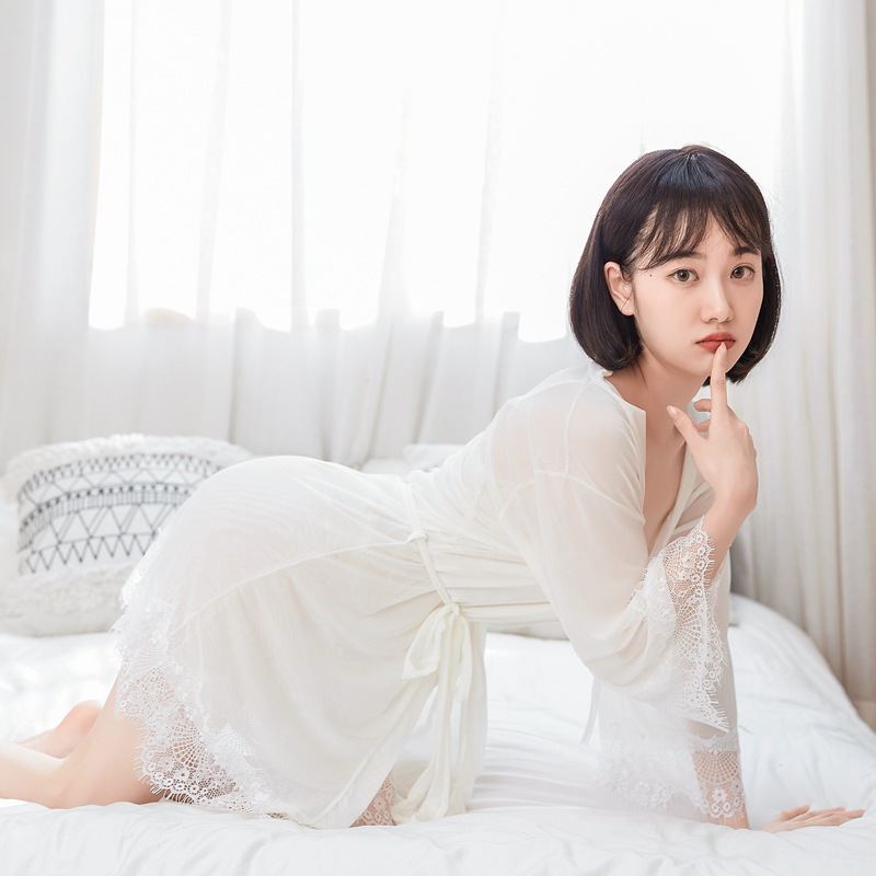 情趣内衣性感睡衣网纱蕾丝装透视三件套吊带外贸女睡衣代发