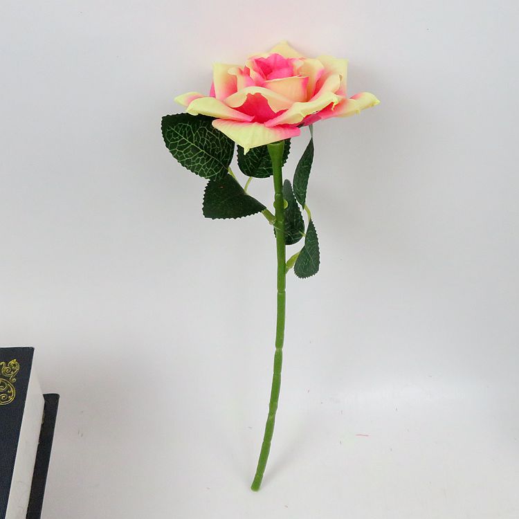 Artificial Rose Single Valentine's Day Rose Flower Arrangement Wedding Celebration Living Room Ornament Decoration Wholesale