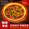 Halloween The neon lights trick or treat Troublemaker Funny festival Decorative lamp carving Luminous character Cross border
