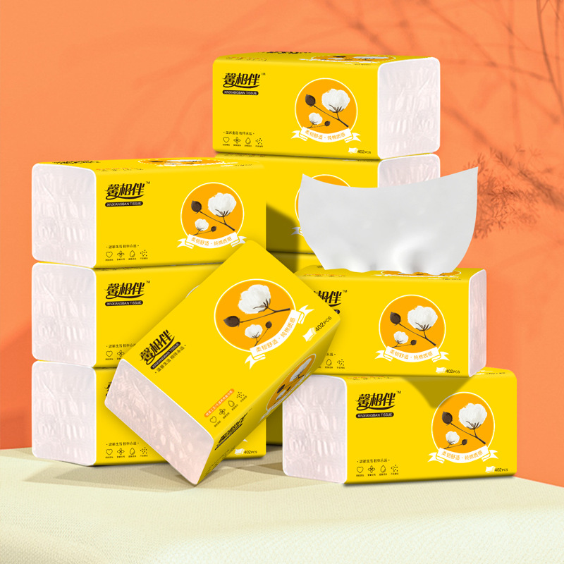 24包装大规格402张馨相伴原生木浆卫生纸可湿水无纸屑加厚型大包