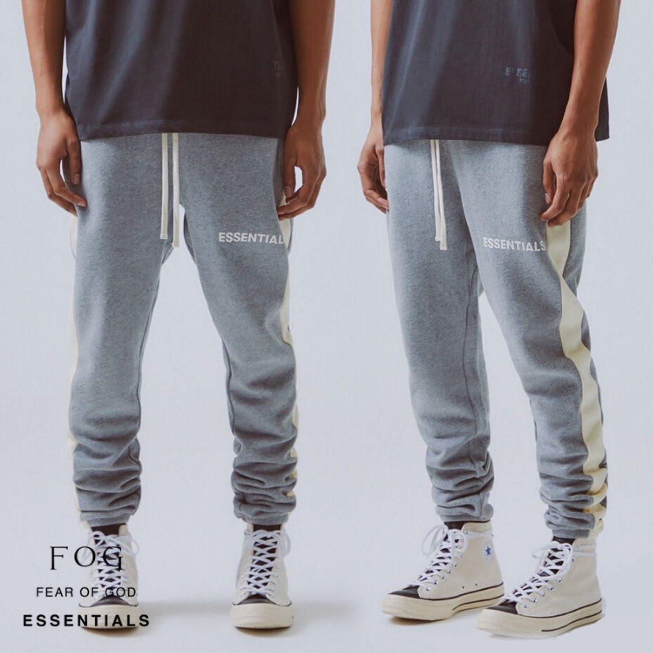 fear of god essentials sweatpants fog男女裤子侧条纹长裤 卫裤
