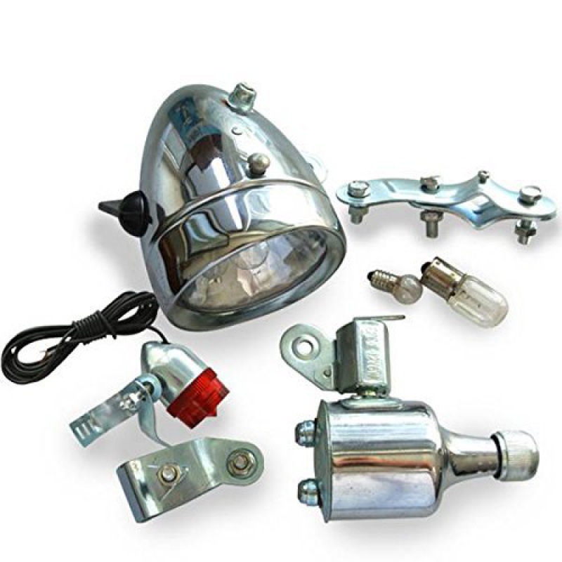 老式车灯自发电车前灯摩电灯公路车前车灯复古老式单车英伦前大灯