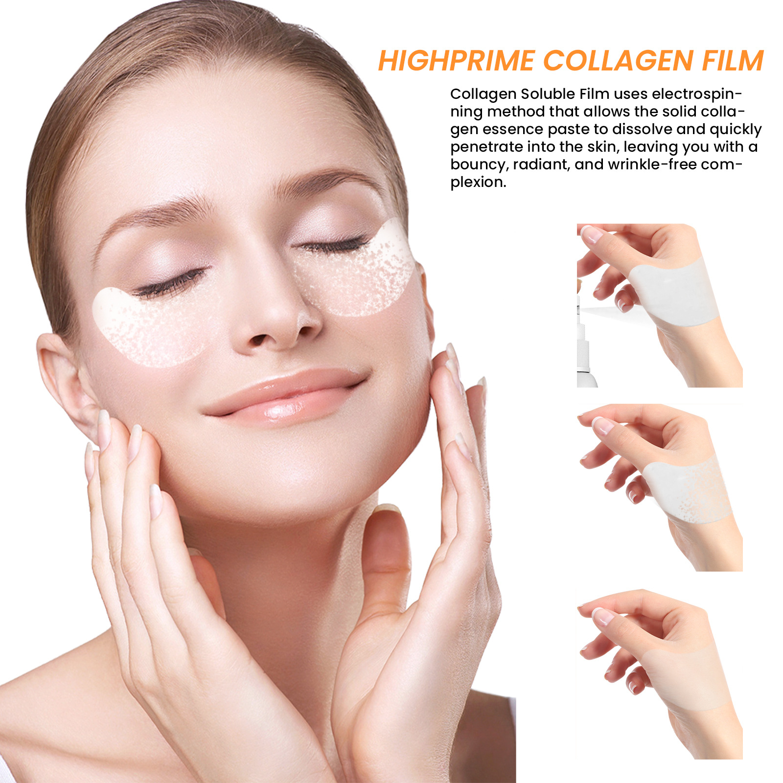 Eelhoe Collagen Water Soluble Eye Mask Fading Wrinkle Eye Bags Dark Circles around Eyes Hydrating and Firming Lifting Eye Pad