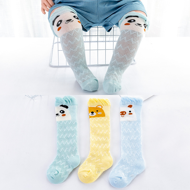 Summer Baby Socks Cartoon High Tube Knee Socks Socks Baby Breathable Mesh Anti-Mosquito Socks Cotton Stockings