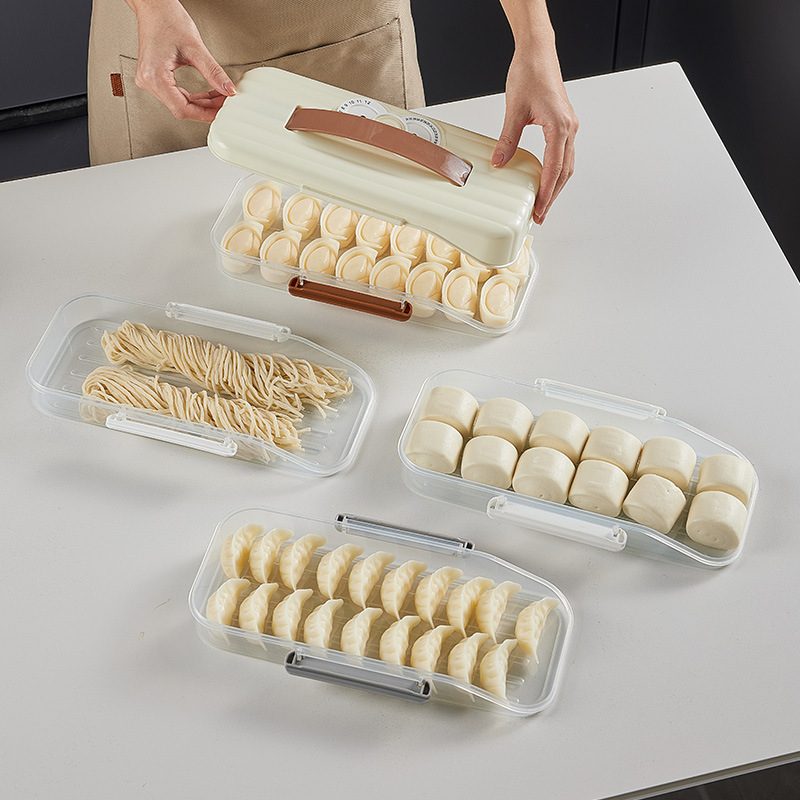 Nordic Timing Dumplings Box Kitchen Dumplings Frozen Sealed Crisper Seafood Pasta Refrigerator Storage Box