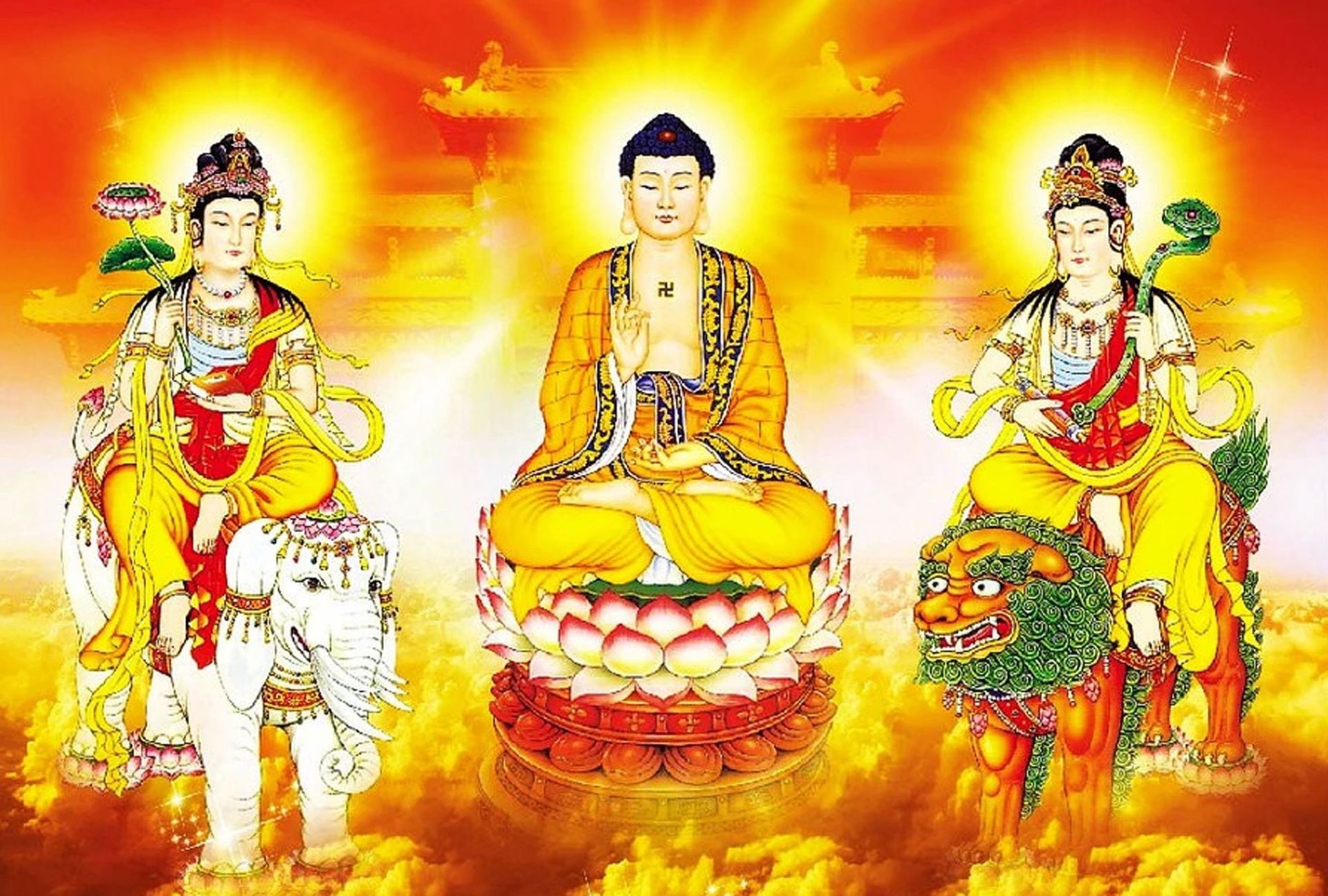 十字绣代发十字绣外贸华严三圣莲花台菩萨十字绣diy