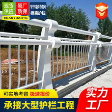 桥梁防撞护栏定制河道护栏立柱不锈钢复合灯光护栏铝合金护栏定制