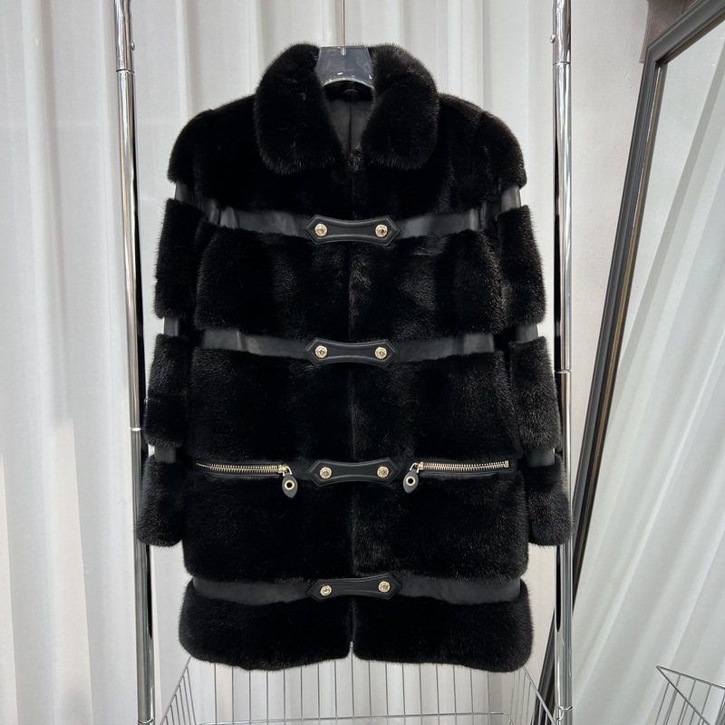 23冬季新款天鹅绒紫标水貂大衣女气质高级感奢华整貂貂皮皮草外套