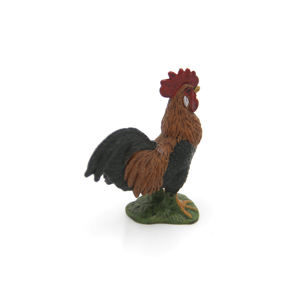 仿真公鸡模型 pvc实心家禽玩具 外贸农场动物摆件
