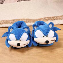 现货新品sonic slippers毛绒棉拖鞋 刺猬索尼克周边 家居毛绒拖鞋