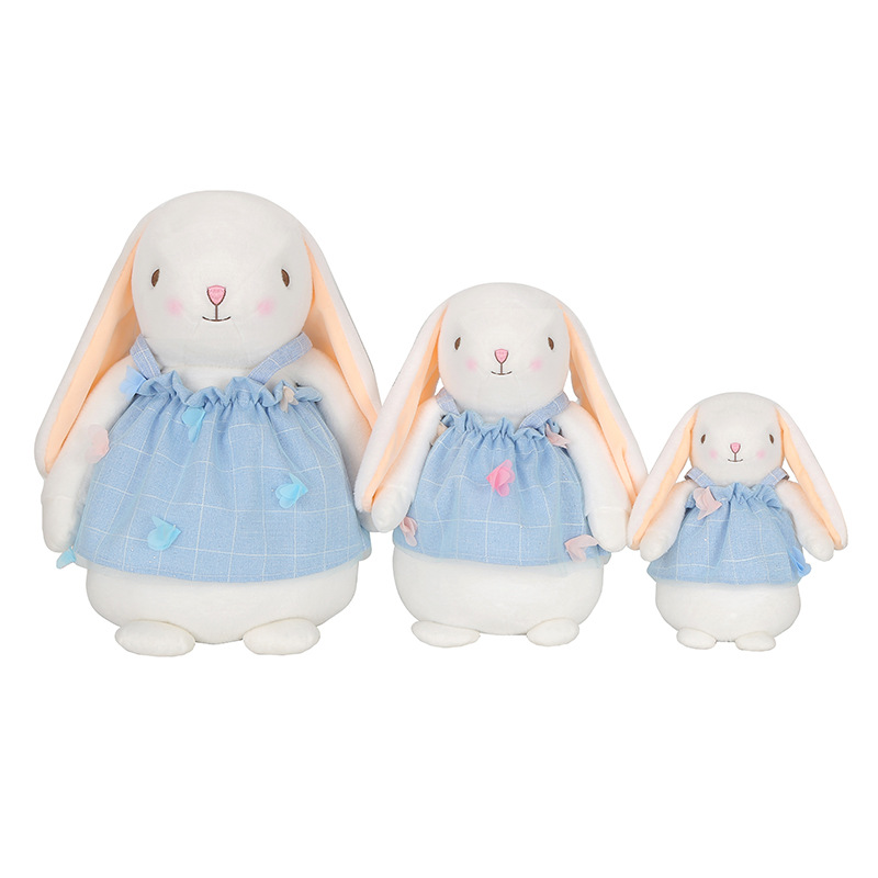 Factory Wholesale Long Eared Rabbit Plush Toy Cute Bugs Bunny Doll Girls Birthday Gifts Printed Logo