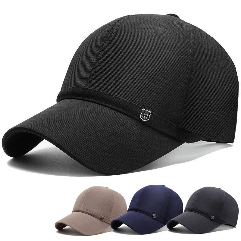 春夏新款韩版鸭舌帽男休闲纯色遮阳帽中年男士防晒鸭舌帽老人帽子