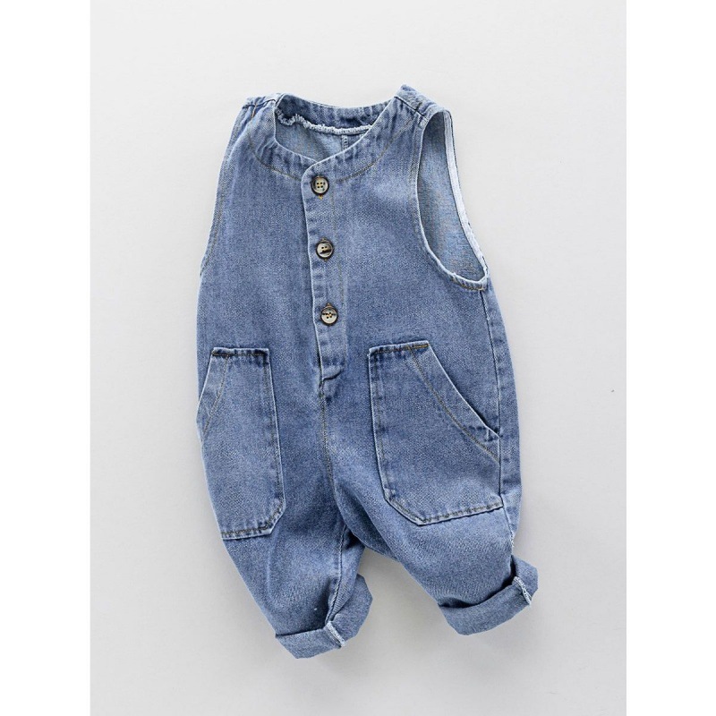 儿童牛仔背带裤潮男女小童连体裤休闲2024新款婴儿连身裤-阿里巴巴