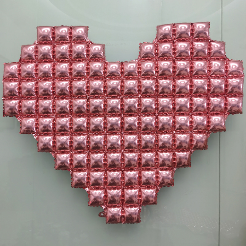 55寸心形气球背景墙铝膜球婚庆生日派对场景布置背景气球五色可选