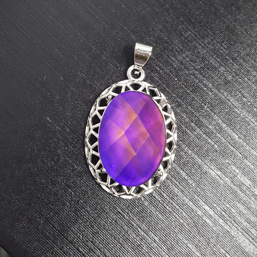 温度感应变色石戒指吊坠 多款变色龙龟面 敏感多色变化镀s925银