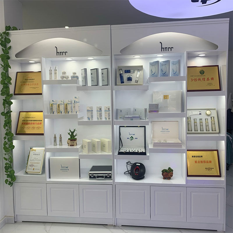 化妆品展示柜美容院欧式烤漆产品柜护肤品精品展柜多功能陈列柜台