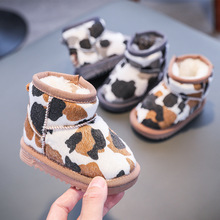 宝宝雪地靴冬季加绒软底学步鞋1-3岁儿童男女婴儿保暖马毛棉鞋