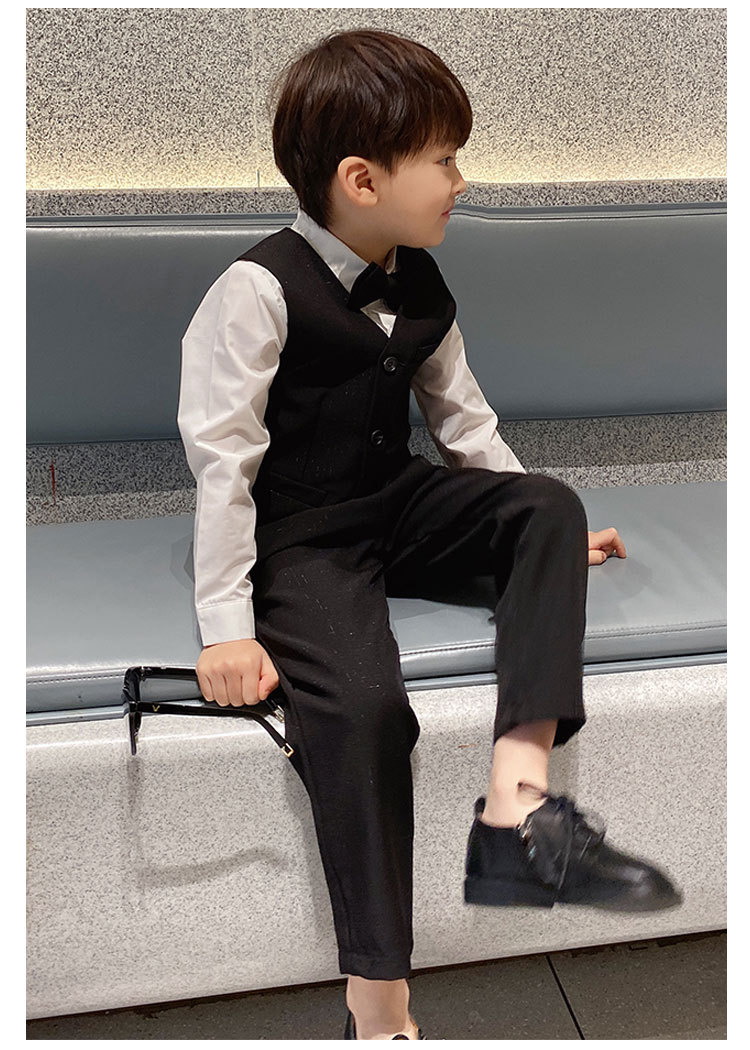 儿童西装套装男童花童礼服小孩西服秋冬英伦钢琴演出服帅气主持人
