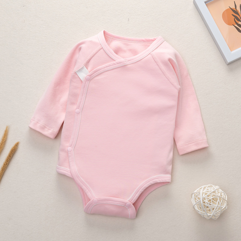 Newborn Clothes 2023 Spring and Autumn New Baby Long Sleeve Boneless Triangle One-Piece Romper Baby Cotton Sheath Baby Clothes