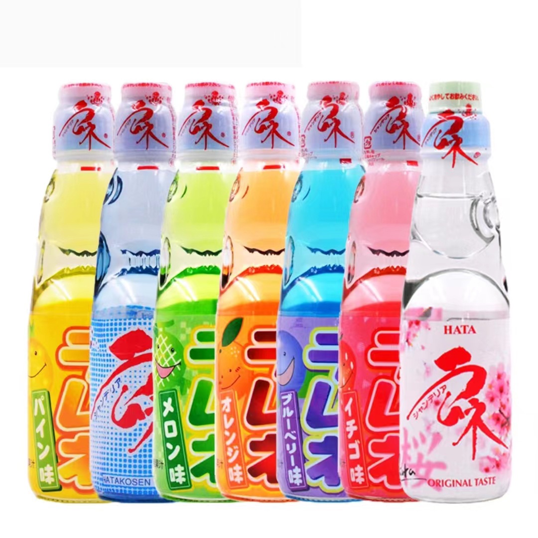 日本进口hada波子汽水弹珠饮料碳酸饮料混合口味哈达玻璃网红饮品