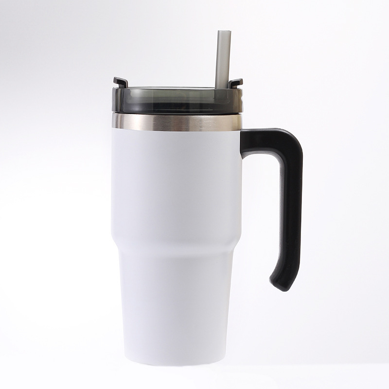 Cross-Border Direct Supply 30Oz Stainless Steel Car Cup 304 Stainless Steel Vacuum Cup Car Handle Ice Cream Cup
