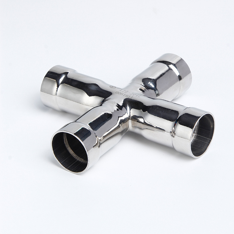 304/316l食品级不锈钢四通接头水管配快接管件