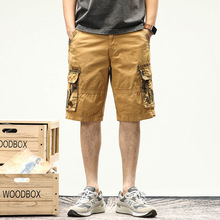 男士夏季新款日系复古迷彩户外街头工装短裤宽松五分裤B2021