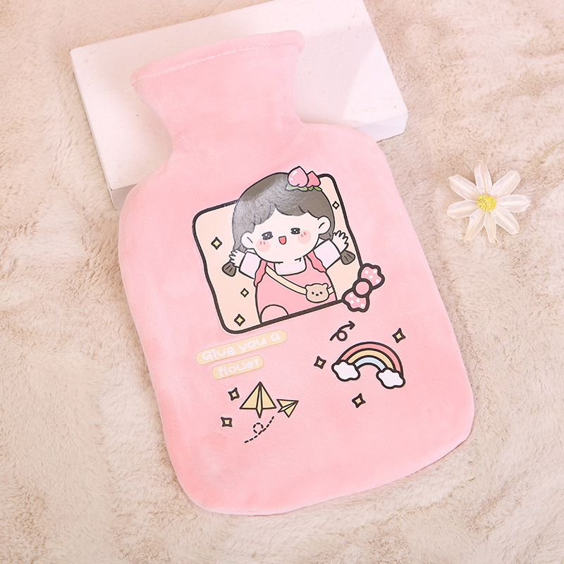 Cartoon Plush Hot Water Injection Bag 1000ml Big Soft Cute Girl Portable Hand Warmer Student Winter Hot-Water Bag