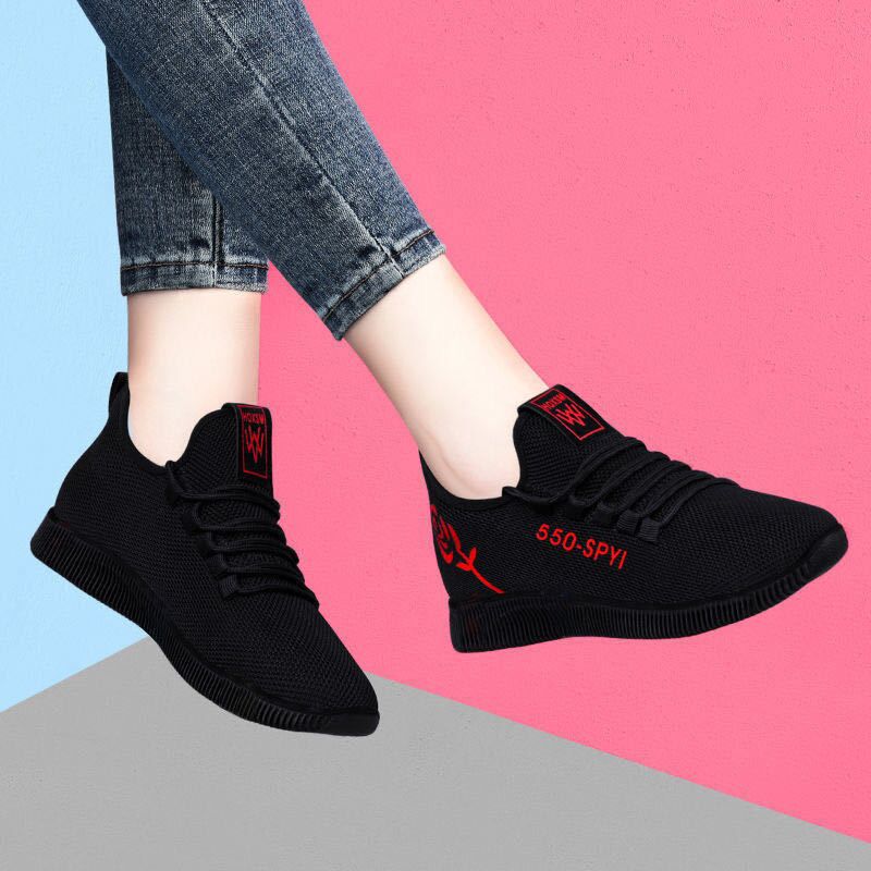 2021 New Old Beijing Cloth Shoes Women's Sneaker Korean Casual Breathable Running Shoes Mom Shoes Soft Sole Shoes