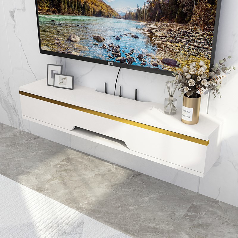 *电视机柜挂壁式电视柜组合背景墙柜一体吊柜壁柜网红悬空窄实木