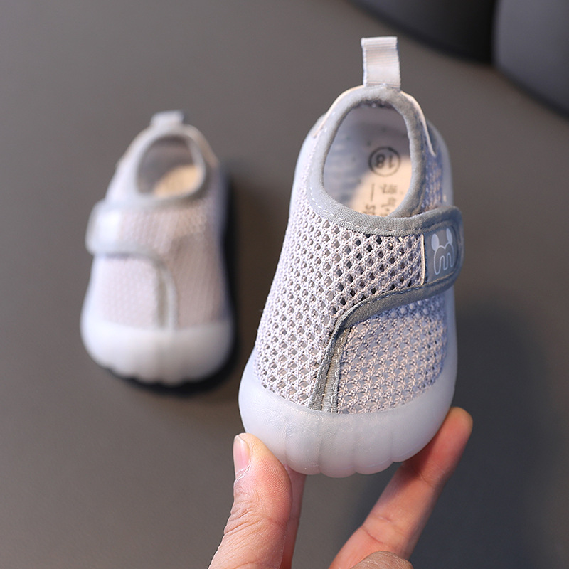 One Piece Dropshipping Baby Boys' Spring and Summer Mesh Surface Shoes Soft Bottom Closed Toe Breathable Baby Toddler Shoes Velcro Girls' Sneakers
